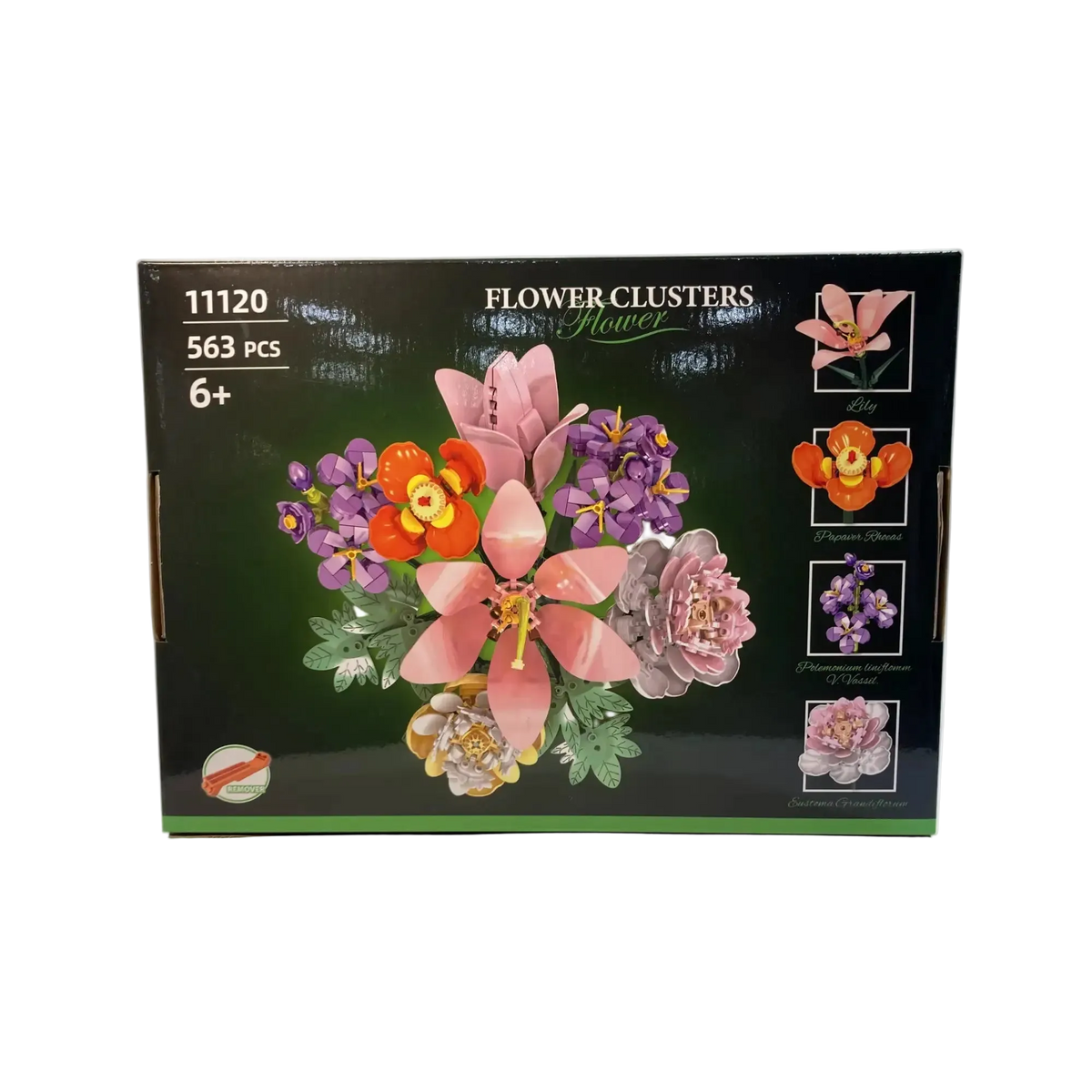 Florales Baustein Set 11120 mit 563 Teilen für einen dekorativen Blumenstrauß zur Gestaltung deiner Wohlfühloase.