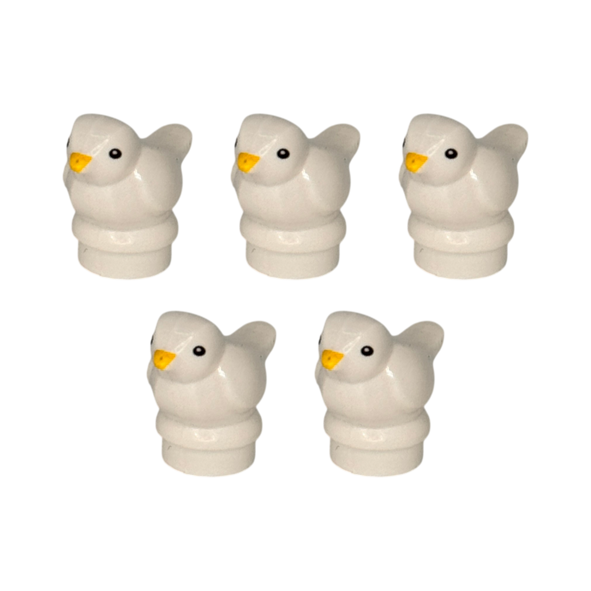 Vögel in Beige/Weiß in Miniaturform