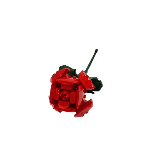 Rote Rose aus Klemmbausteinen