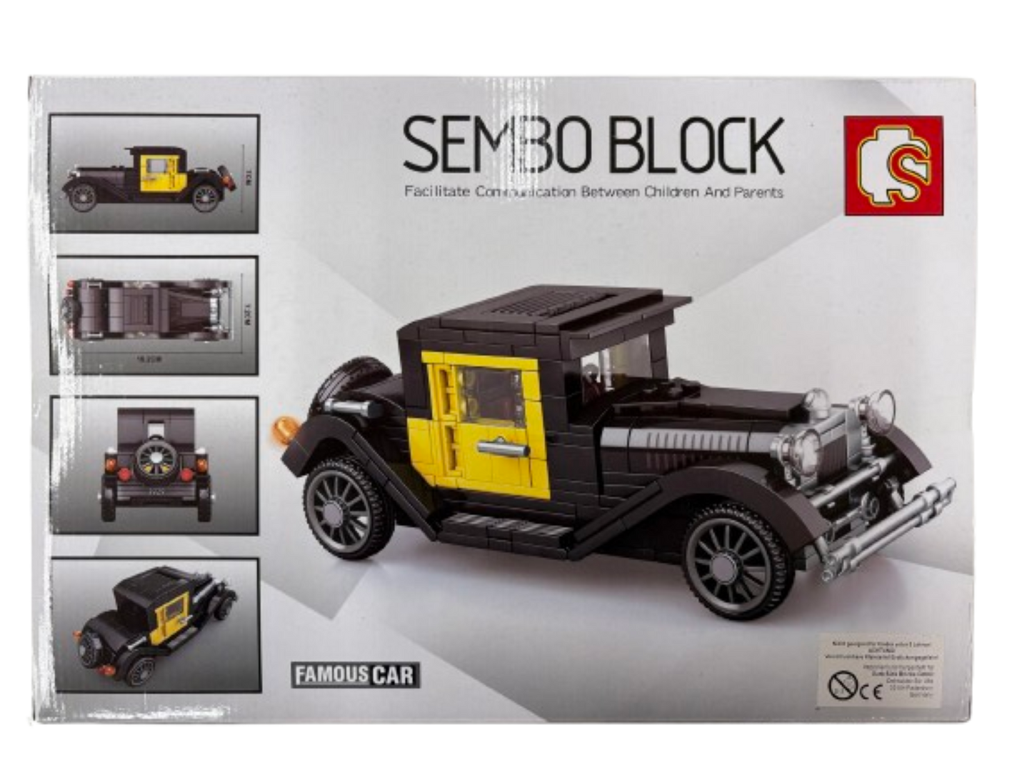 Sembo Block Oldtimer Schwarz / Gelb