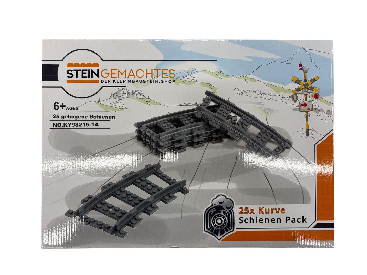 Steingemachtes Train Track Schienen-Set – 25 Kurven