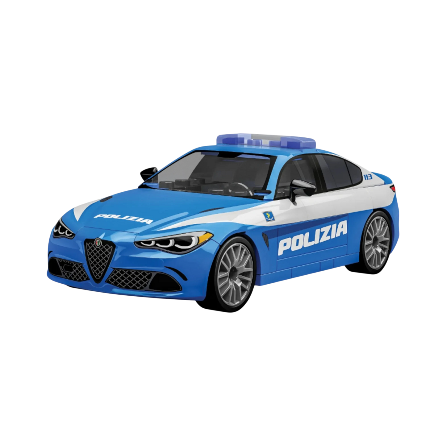 Giulia Quadrifoglio Polizia mit 93 Klemmbausteinen
