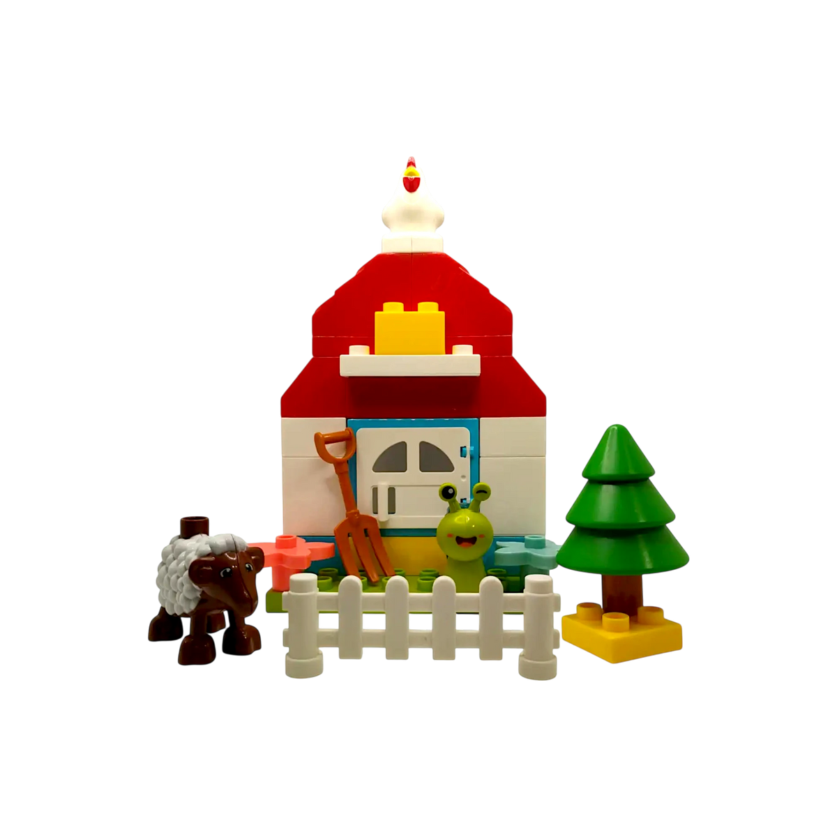 Kleine bunte Farm mit Tieren 