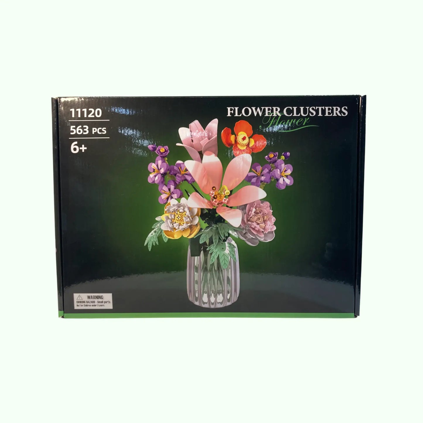 Florales Baustein Set 11120 mit buntem Blumenstrauß aus 563 Teilen für kreative Bauprojekte.