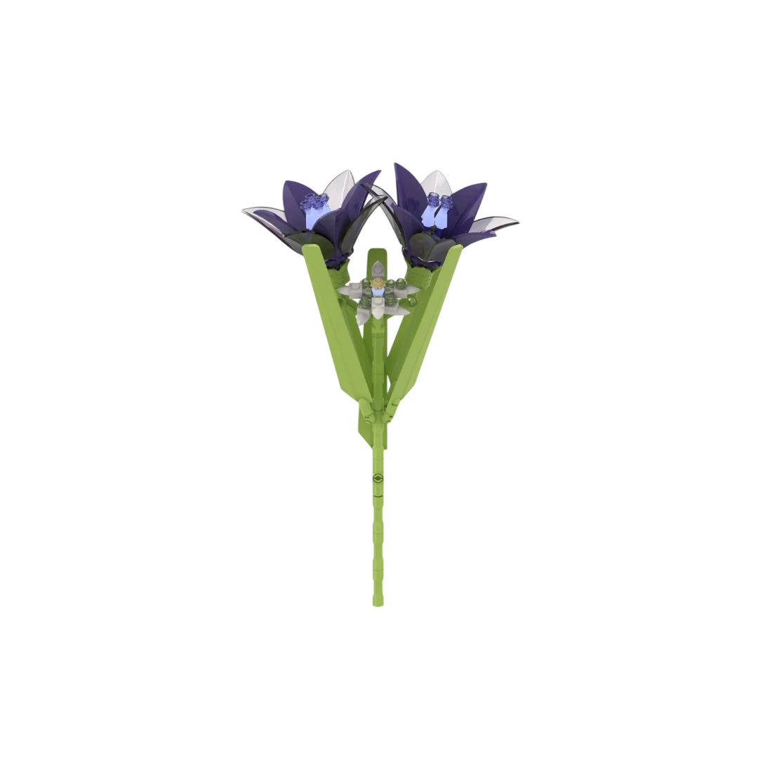 Schwarzer Lotus Klemmbaustein-Blume