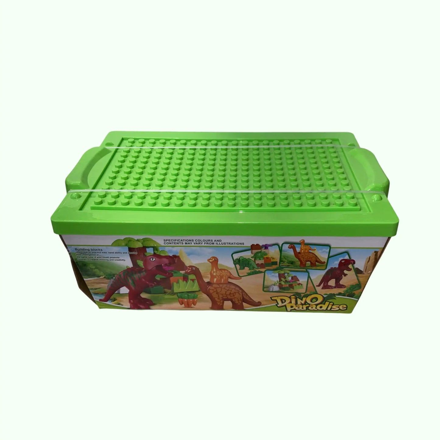 Dino Paradise Bausteine-Set | 40-teiliges Dinosaurier-Spielzeug mit Noppen-Aufbewahrungsbox