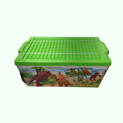 Dino Paradise Bausteine-Set | 40-teiliges Dinosaurier-Spielzeug mit Noppen-Aufbewahrungsbox