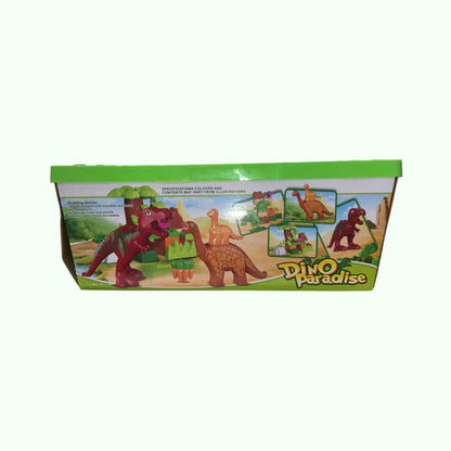 Dino Paradise Bausteine-Set | 40-teiliges Dinosaurier-Spielzeug mit Noppen-Aufbewahrungsbox