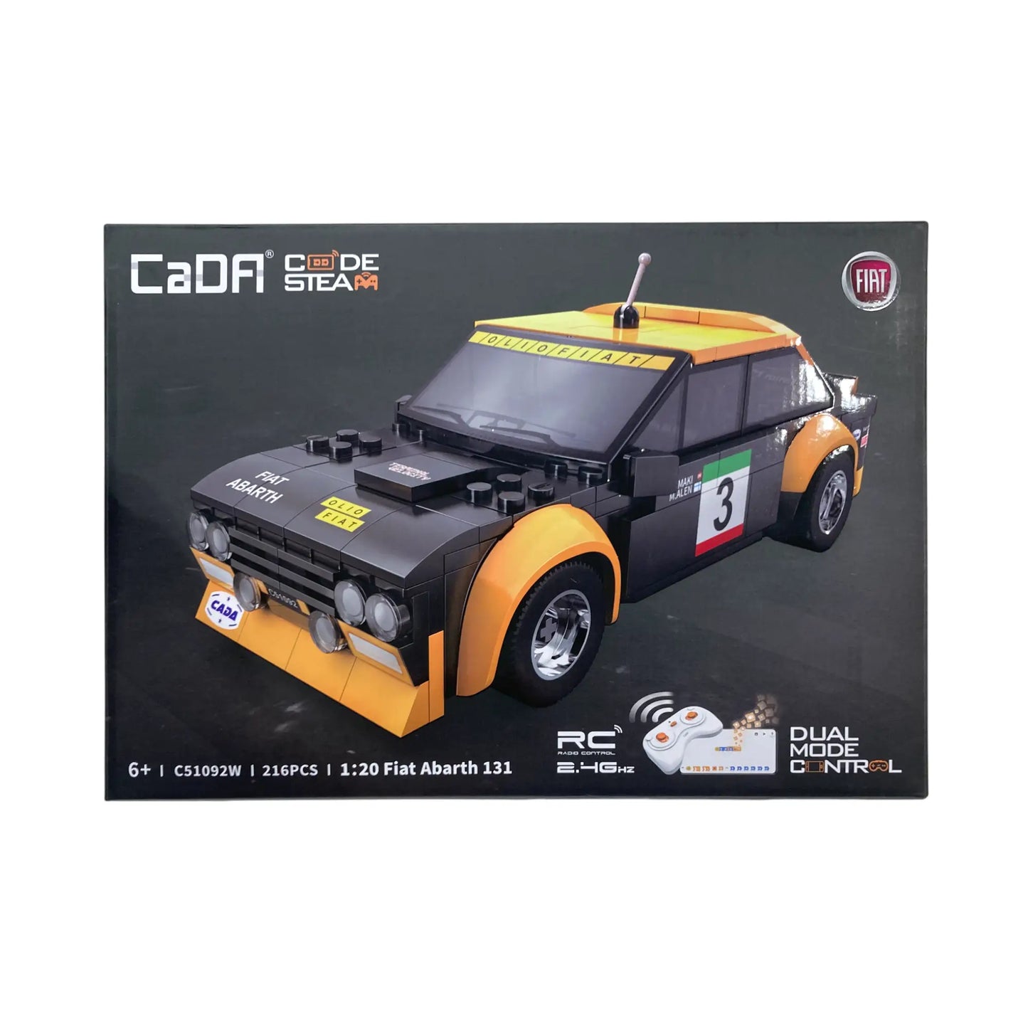 Fiat Abarth 131 mit 216 Klemmbausteinen und Fernsteuerung