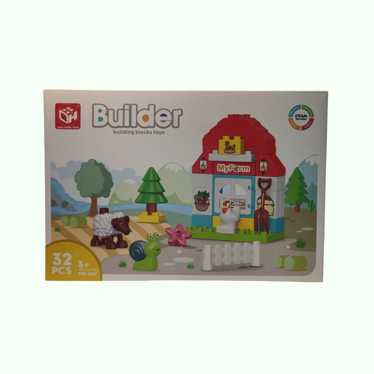 Big Blocks Farm mit Tieren in klein