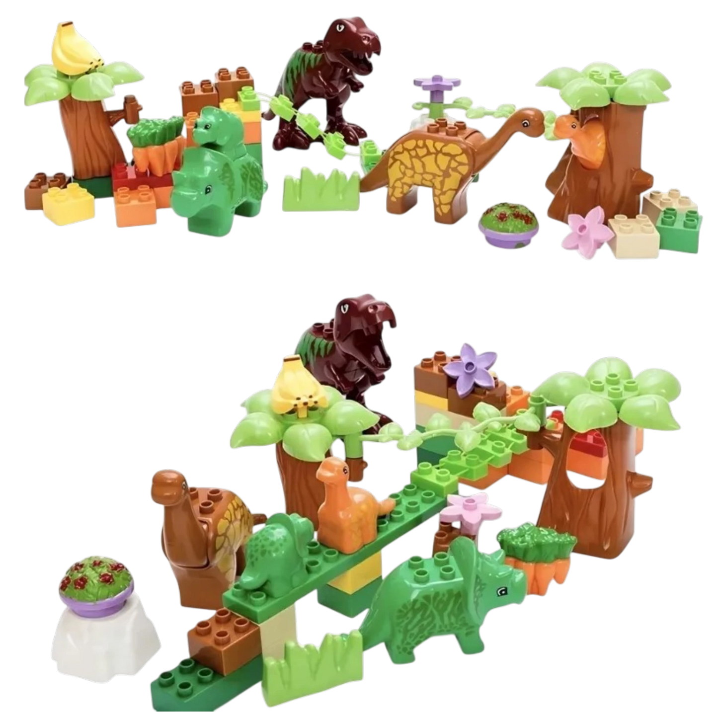 Dino Paradise Bausteine-Set | 40-teiliges Dinosaurier-Spielzeug mit Noppen-Aufbewahrungsbox