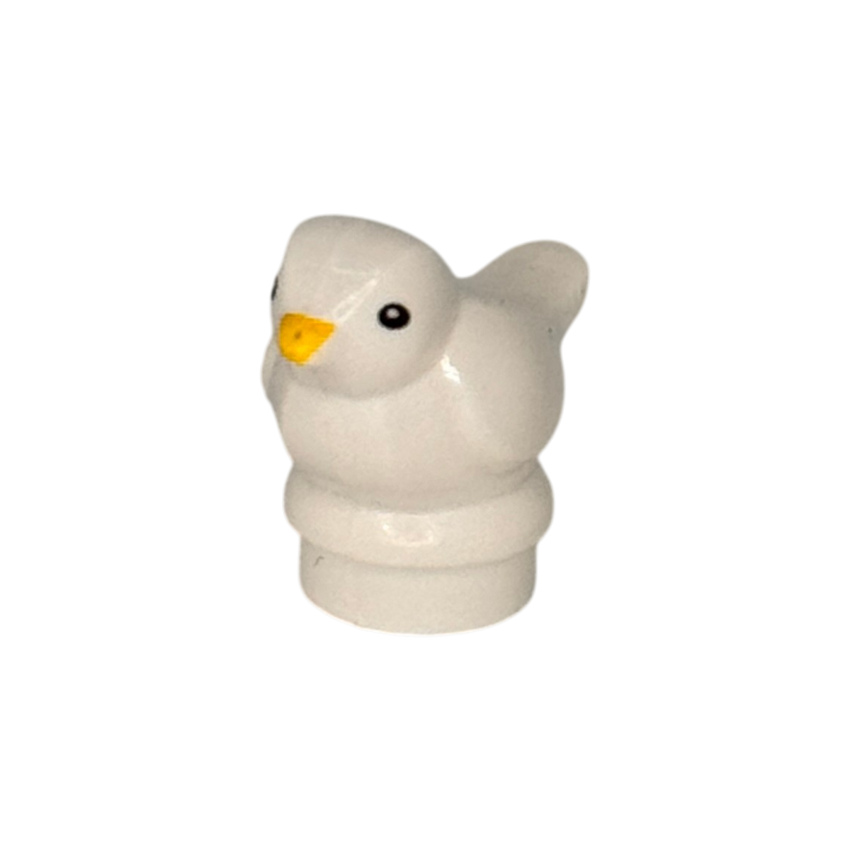 Vogel in  der Farbe weiß in Minitaturform