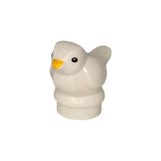 Vogel in  der Farbe weiß in Minitaturform
