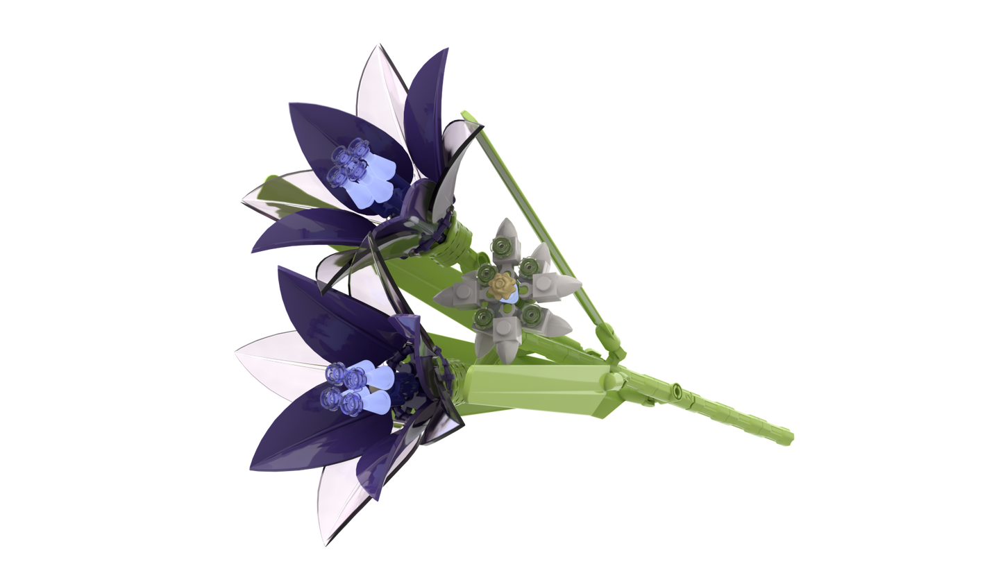 Schwarzer Lotus Klemmbaustein-Blume