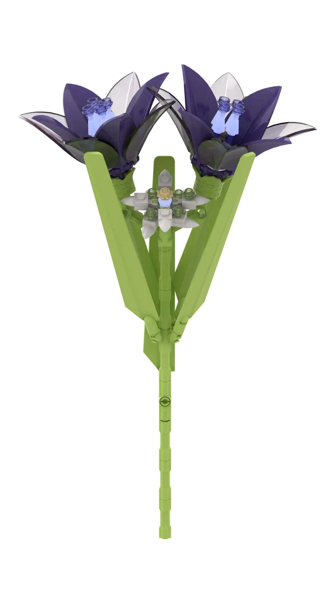 Schwarzer Lotus Klemmbaustein-Blume