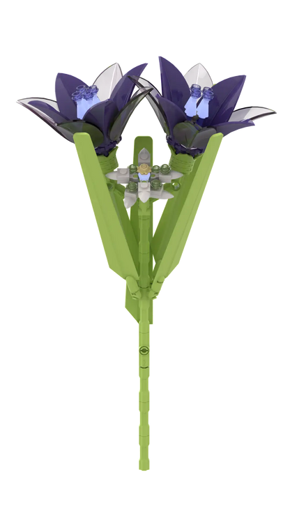 Schwarzer Lotus Klemmbaustein-Blume