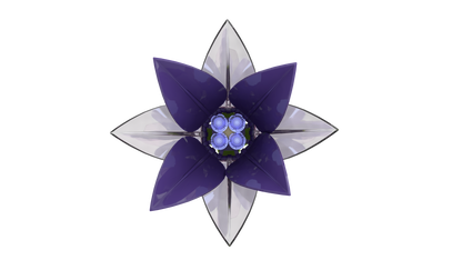 Schwarzer Lotus Klemmbaustein-Blume