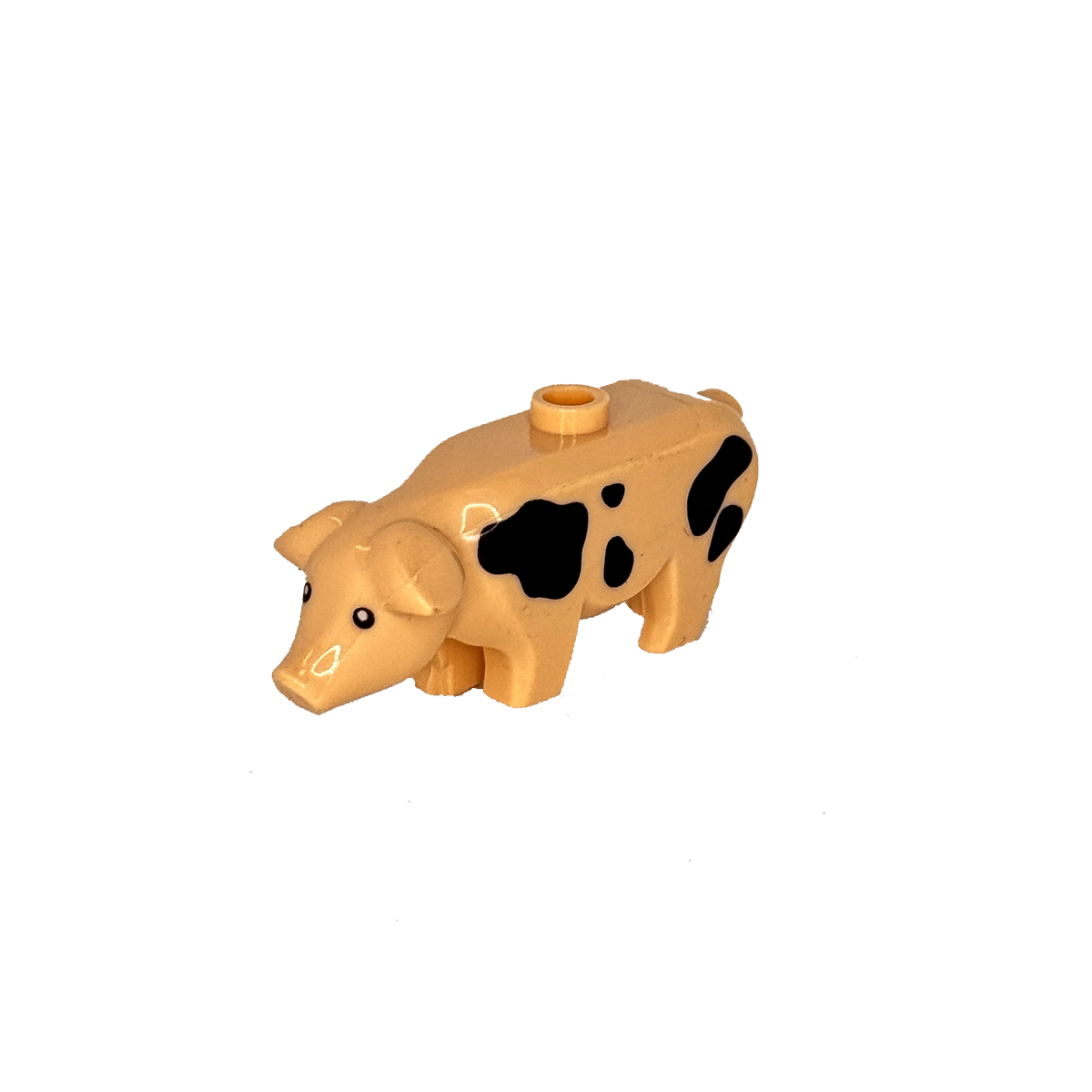 Schwein in Beige/Schwarz in Miniaturform