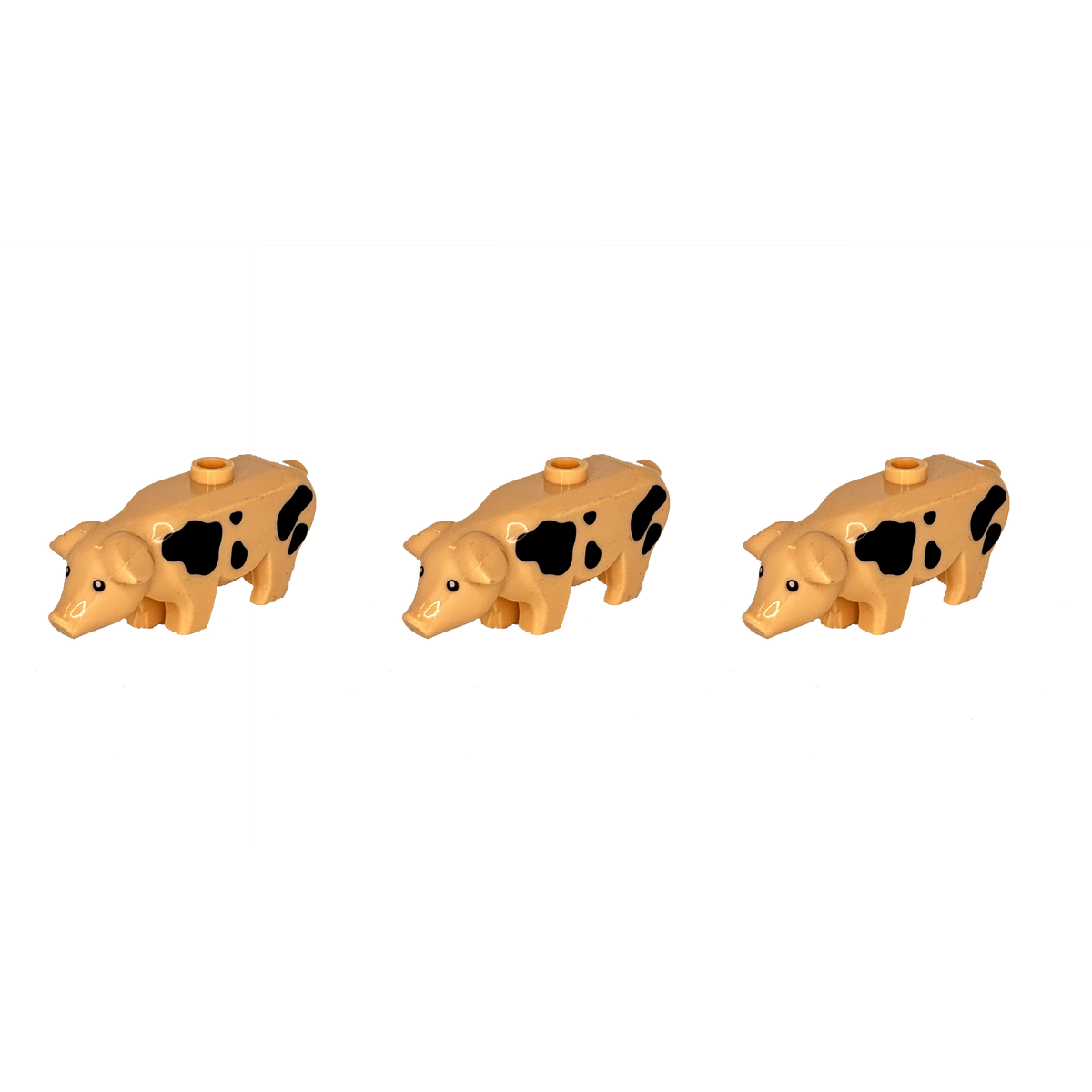 Schwein in Beige/Schwarz in Miniaturform