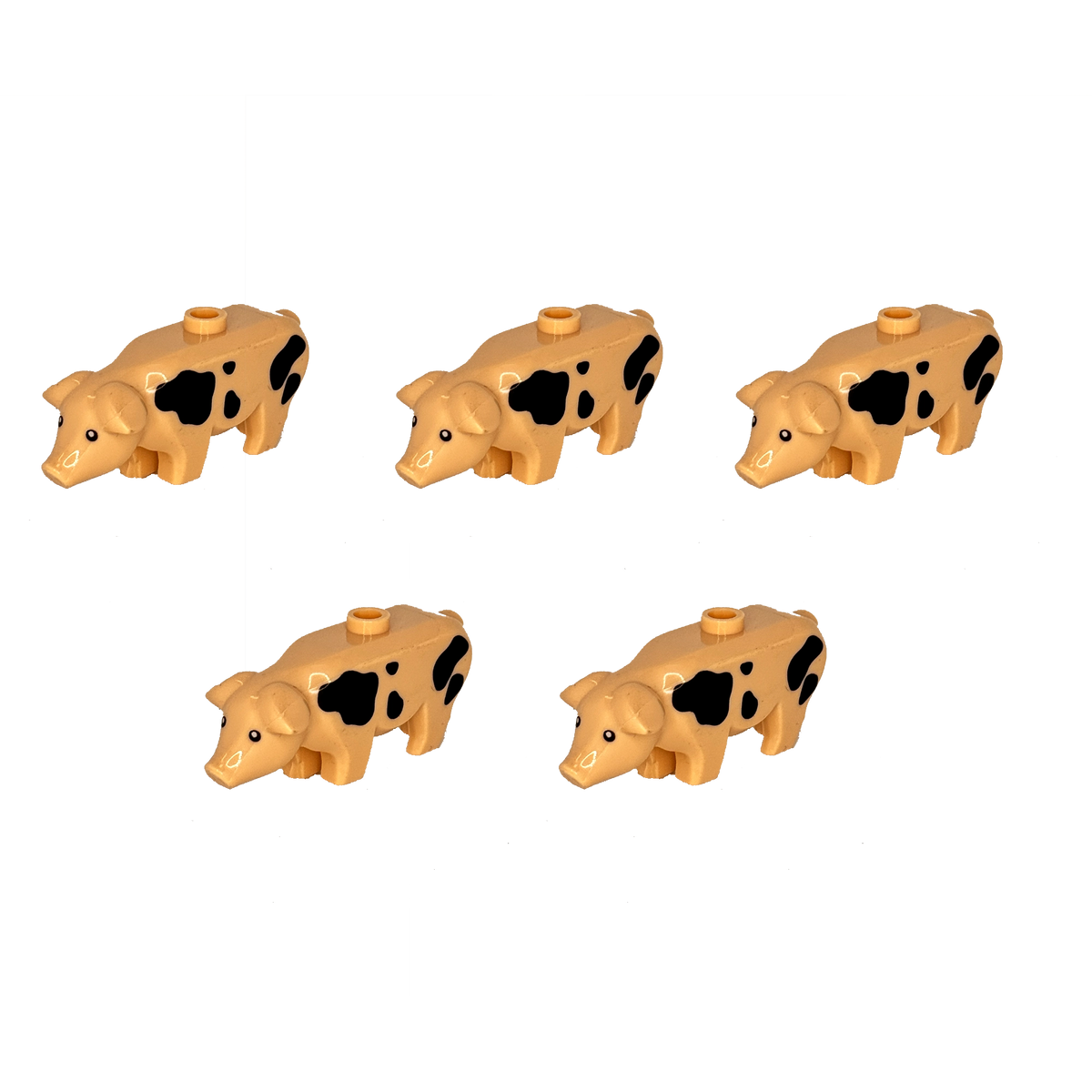 Schwein in Beige/Schwarz in Miniaturform