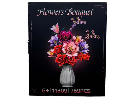 Blumenstrauß Klemmbaustein-Set | Dekoratives Blumen-Modell