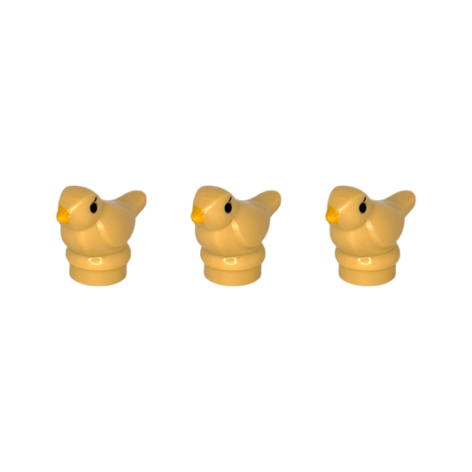 Drei kleine Vögel in der farbe beige