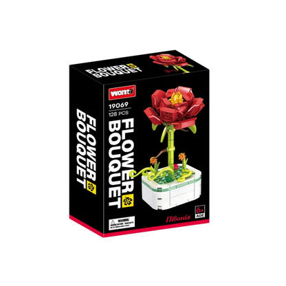 Klemmbaustein Rose im Topf – Zeitloses Bauset als romantisches Geschenk | Set 19069