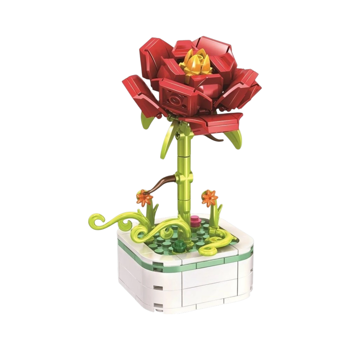 Klemmbaustein Rose im Topf – Zeitloses Bauset als romantisches Geschenk | Set 19069