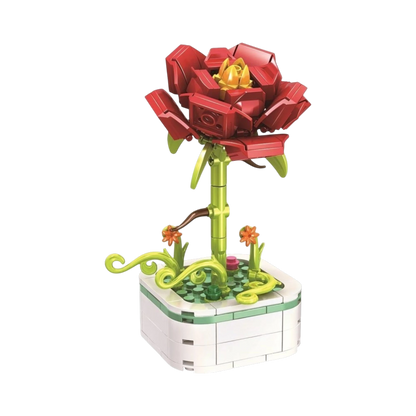 Klemmbaustein Rose im Topf – Zeitloses Bauset als romantisches Geschenk | Set 19069