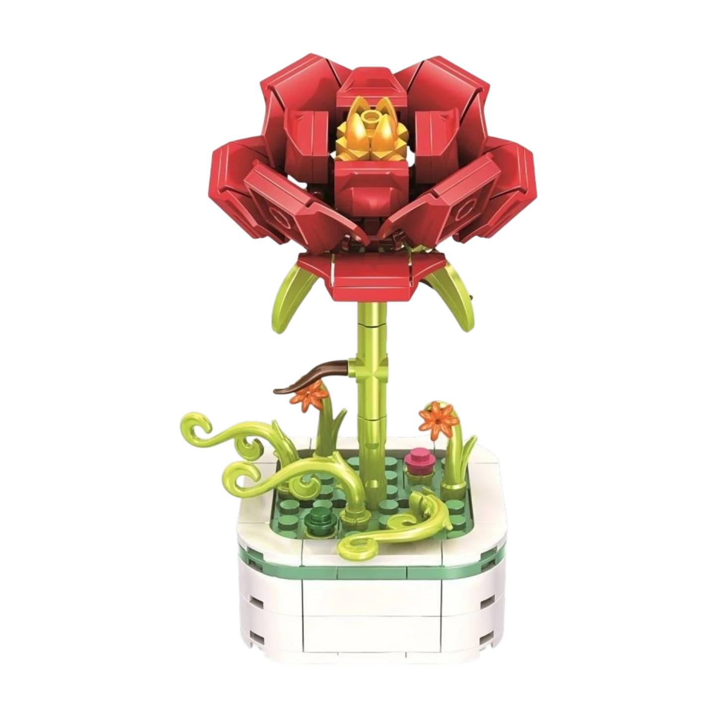 Klemmbaustein Rose im Topf – Zeitloses Bauset als romantisches Geschenk | Set 19069
