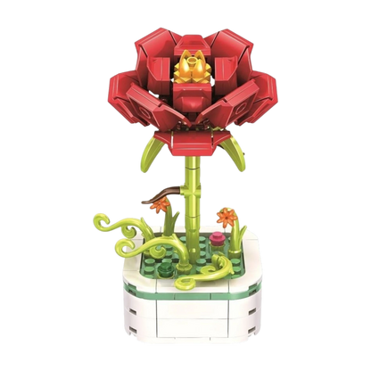 Klemmbaustein Rose im Topf – Zeitloses Bauset als romantisches Geschenk | Set 19069