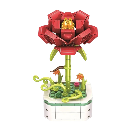 Klemmbaustein Rose im Topf – Zeitloses Bauset als romantisches Geschenk | Set 19069
