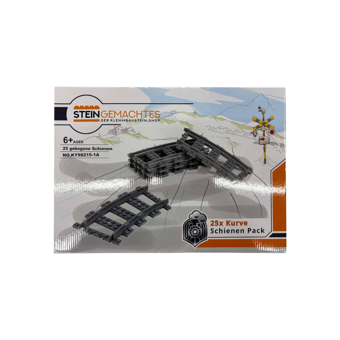 Steingemachtes Train Track Schienen-Set – 25 Kurven